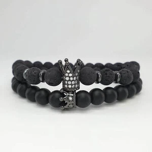 2 Stck. König Königin Paar Liebhaber passend Love You Me Versprechen Armband Geschenk Entfernung - Bild 1 von 10