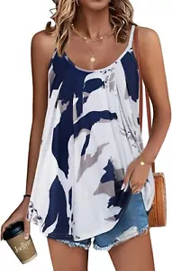 Tank Top for Women Sleeveless Spaghetti Strap Camisoles Tops Loose Fit Flowy ... - Picture 1 of 5