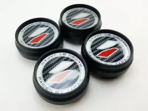 Lenso Black Center Caps Hub Cover Wheels Size 62mm. Logo Emblem Raiden Racing 4p - Picture 1 of 11