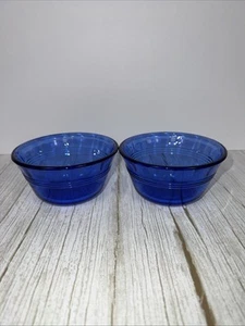 RAR 2 PYREX 463 175ml Kobaltblau Puddingschalen Tassen Auflaufförmchen 3-Ring Design ✅ - Bild 1 von 7