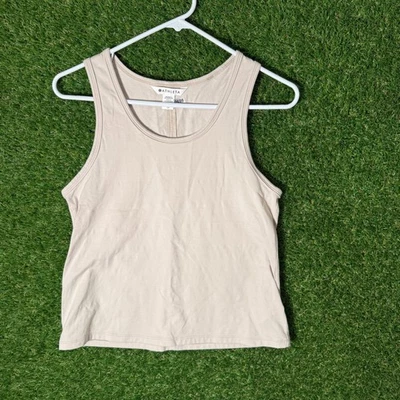 Athleta Tan Beige Racerback Tank Top XS TP Cropped Athletic Athleisure - Image 1 of 4