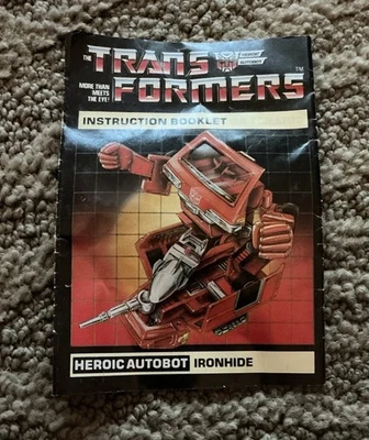 Ironhide Action Figure Instruction Manual Booklet 1984 G1 Transformers - Image 1 of 3