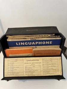 Linguaphone Cours De Francais Cased French Course Records And Books - Picture 1 of 3