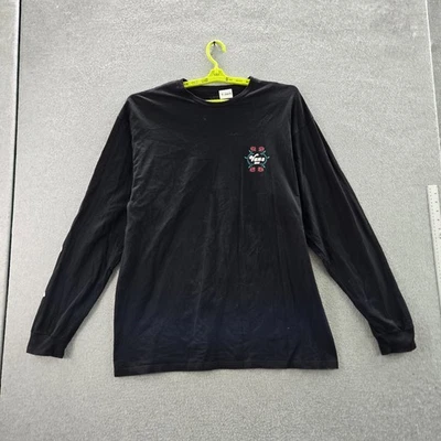 Vans Men Shirt XL Black Graphic Print Flowers 1966 Logo Long Sleeve - Image 1 of 4