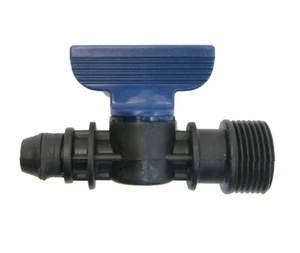 16mm X 3/4" Plastic Barb End Shut Off Ball Valve Inline Irrigation Tap Handle - Picture 1 of 5