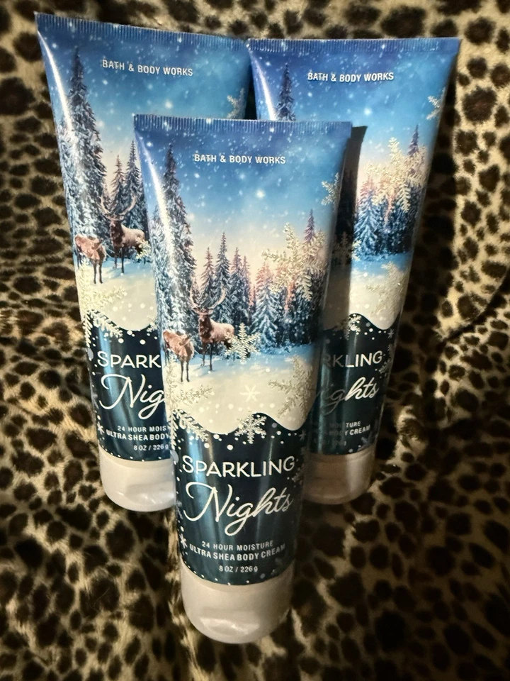 Bath & Body Works 3 X NOCHES BRILLANTES 8 OZ. Cremas corporales ULTRA KARITÉ - ¡GUAU!! Foto 1 de 1