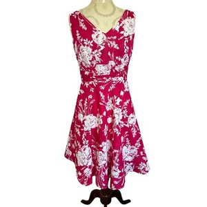 Dressbarn Floral Fit & Flare ärmelloses Lagenlook Kleid Größe 10 - Bild 1 von 12