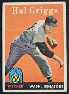 1958 Topps #455 Hal Griggs Washington Senators RC Rookie - PR - Picture 1 of 2