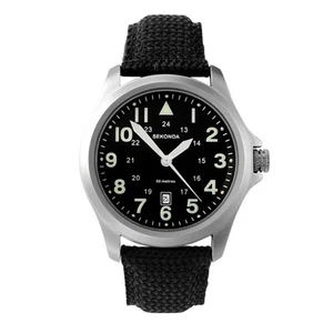 Sekonda Mens 43mm Wingman Pilot Style Watch Black Nylon Strap 3347 RRP £44.99 - Picture 1 of 8