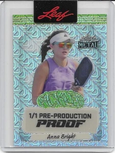 2024 Leaf Metal Pickleball Proof 1/1 Pickled Silver - Anna Bright - Bild 1 von 1