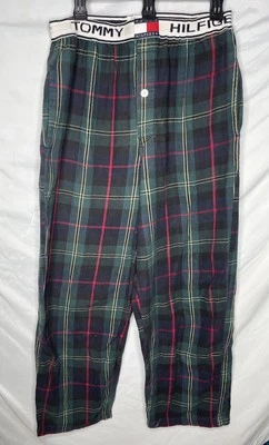 Tommy Hilfiger Pijama Pantalones Deletrear Cintura Cuadros Todo Algodón Talla Grande Y2K Foto 1 de 4