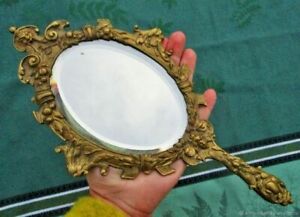 Miroir ancien antique Chimère bronze dorure Art Nouveau France Antique mirror