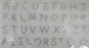 small Alphabet letter CLEAR iron-on rhinestone stone diamante applique transfer - Picture 1 of 1