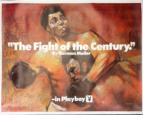 1975 Muhammad Ali vs George Foreman 49 x 62 Poster by Norman Mailer in Playboy Cover