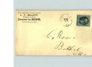 3 cent stamp, WEST MIOT, Maine, corner advertisement L. T. Millett, DEALER in HO - Picture 1 of 1