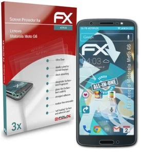 atFoliX 3x Protective Film for Lenovo Motorola Moto G6 clear&flexible - Picture 1 of 6