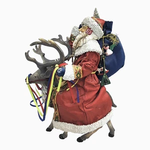Midwest of Cannon Falls Weihnachtsmann auf Rentier Weihnachtsmann Figur 10 Zoll  - Bild 1 von 8