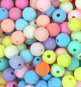 Perline acriliche multicolore rotonde smerigliate 6-12 mm per gioielli artigianali fai da te - Foto 1 di 8