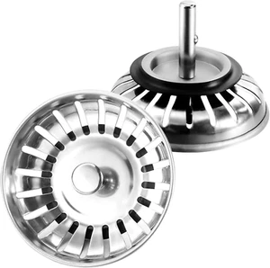 Sink Strainer Plug, 2Pack Kitchen Sink Waste Plug Drain Stopper Basket Filter - - Picture 1 of 12