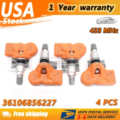SET (4) 36106856227 Orange TPMS TIRE PRESSURE SENSOR For BMW X3 X5 Z4 MINI - Image 1 of 4