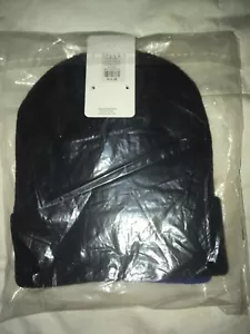 Set of Two, NWT unisex fold over beanie hats black & blue - Picture 1 of 9