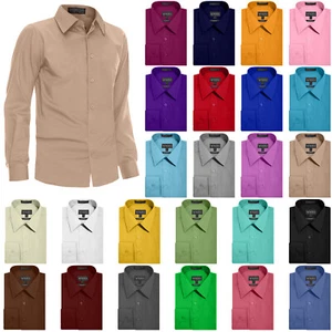 NE PEOPLE Men's Slim Fit Button Down Long Sleeve Dress Shirt [NEMT104] - Picture 1 of 105