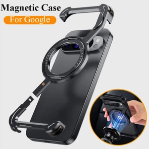 Case For Google Pixel 9 Pro XL Aluminium Magnetic Bracket Bumper Frameless Cover - Picture 1 of 11