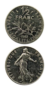 France ½ Franc Beautiful World Coin! 🇫🇷 Free Shipping!!! 🌏 🗺 - Imagen 1 de 6