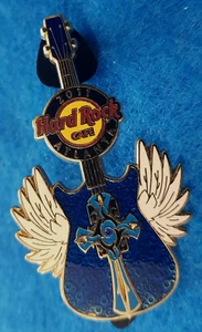 ATLANTA 2011 BLUE CHURCH CROSS WHITE ANGEL WINGS GUITAR #2 Hard Rock Cafe PIN LE - Picture 1 of 1