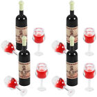 12 Mini Dollhouse Wine Bottles & Cups 1:12 Scale Model Decor