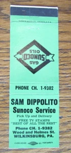SAM DIPPOLITO SUNOCO TANKSTELLE STREICHHOLZSCHACHTELHÜLLE: WILKINSBURG, PA MATCHCOVER B23 - Bild 1 von 2