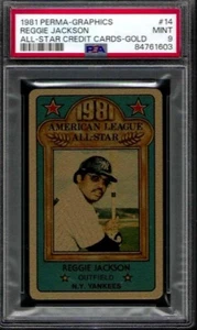PSA 9 - 1981 Perma-Graphics #14 Reggie Jackson ALL-STAR (ORO) NY Yankees Salón de la fama - Imagen 1 de 2