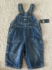 Brand New! Classic Oshkosh Brand Baby Denim Overalls size 12 mos - Picture 1 of 5