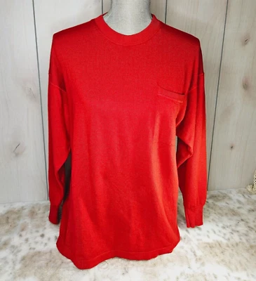 BRUNELLO CUCINELLI 胸围 44 英寸红色 100% 羊绒针织意大利毛衣办公室核心 — 第 1/4 张图片