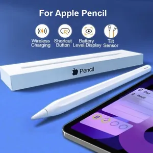 For Apple Pencil 2nd Generation Bluetooth Stylus Pen iPad Pro Air Mini 2018-2023 - Picture 1 of 7