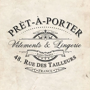 WATER DECAL: French Pret-a-Porter Vintage Advert (Furniture Print Transfer) #039 - Picture 1 of 4