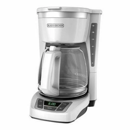 Black + Decker CM1160W 12-Cup Programmable Coffeemaker - White
