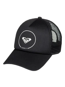 ROXY WOMENS TRUCKER CAP.NEW TRUCKIN BLACK MESH ADJUSTABLE BASEBALL CAP HAT S22 . - Picture 1 of 6