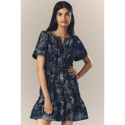 New Anthropologie The Somerset Denim Mini Dress $168 X-SMALL Blue  - Image 1 of 4