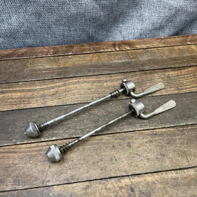 Juego de pinchos de liberación rápida vintage aprobado por Schwinn 95 mm delantero Francia continental Foto 1 de 4