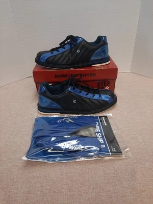 3G Kicks SK 900 Mens Bowling Shoes Mens 9.5 Black Blue Slide Soles Sneakers - Image 1 of 4