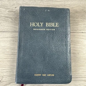 Holy Bible KJV Reference Edition Thomas Nelson Genuine Blue Leather Gilded 1972 - Picture 1 of 2