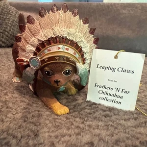 Chihuahua Figurine Numbered Hamilton "Leaping Claws" Feathers and Fur (299) - Picture 1 of 9