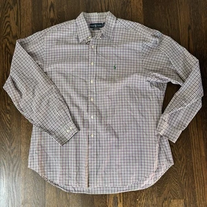 Polo Ralph Lauren Hemd Herren 2XL XXL Grün Lila Kariert Langarm Classic Fit - Bild 1 von 6
