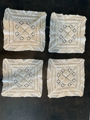 4 Doilies Table Placement Crocket Doilies HM cotton thread - Image 1 of 4