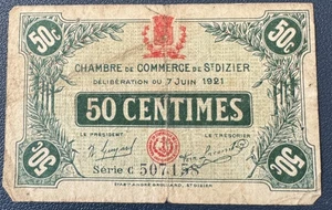 Billet 50 CENTIMES Chambre de Commerce / ST DIZIER / 1921 - Imagen 1 de 2