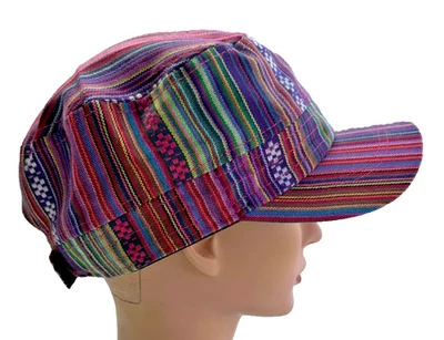 NexGen Gorro Gorra Multicolor Multicolor Multicolor Tela Rosa Púrpura Rayas Ajustable Foto 1 de 4