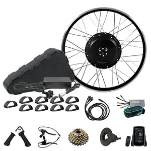 26" 48V 1500W Rear Electric Bike Conversion EBike Kit with 20A Triangle Battery - Picture 1 of 12