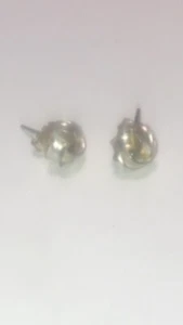 Estate IBB Sterling Silver 925 Textured "Ribbon" LOVE-KNOTS Post Earrings - Picture 1 of 3