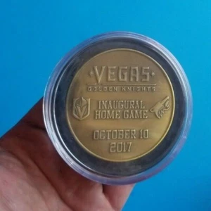LAS VEGAS GOLDEN KNIGHTS INAUGURAL HOME GAME 10/10/2017 PUCK -SCARCE- - Picture 1 of 5